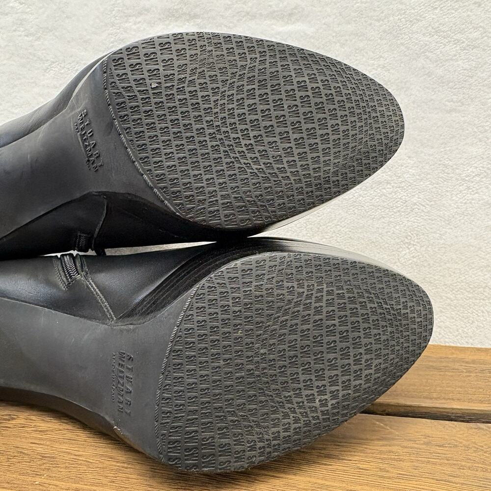 Stuart Weitzman Ankle Boots Napa Leather Black Platform Stiletto Booties 9.5M - Picture 12 of 14